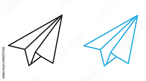 Paper airplane vector illustration icon set, vector illustration