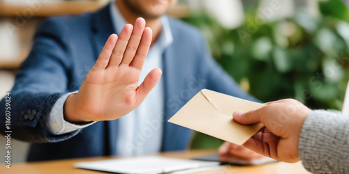 A businessman refuses a bribe and makes a 