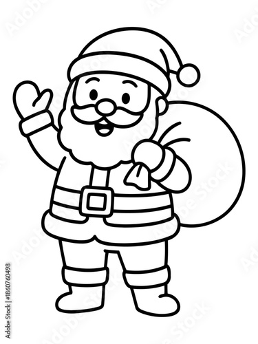 Holiday Cheer: Festive illustration of a jolly, robed figure with a white beard, a classic embodiment of holiday spirit carrying gifts.