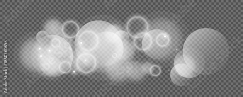 Bokeh circles on transparent background