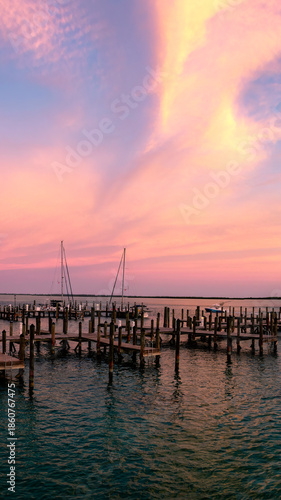 A 9:16 Portrait image of a spectacular sunrise in Bimini, Bahamas