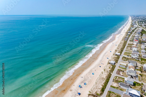 Obraz na plátně Topsail Island North Carolina Aerial of the Beach and Blue Water