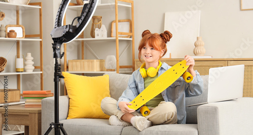 Teenage redhead girl with s...