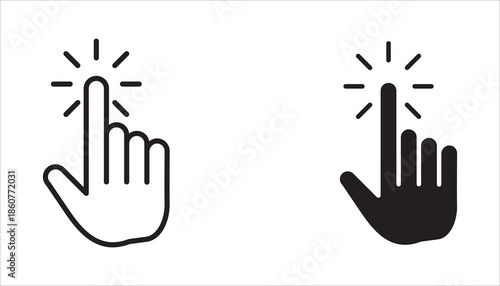 Mouse click cursor arrow icon set and loading icon. Mouse click cursor collection. Hand cursor. Arrow cursor. Vector illustration.