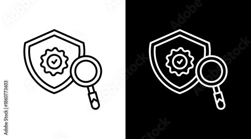 Quality Control Outline White Icon Set Design