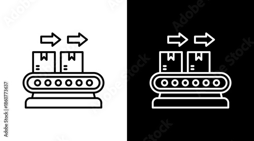 Industrial Packaging Outline White Icon Set Design