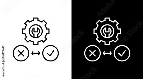 Industrial Testing Outline White Icon Set Design