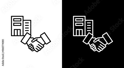 Office Contract Outline White Icon Set Design