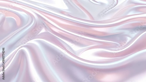 Abstract smooth holographic pink liquid silk fabric moving like water wavesAbstract smooth holographic pink liquid silk fabric moving like water waves