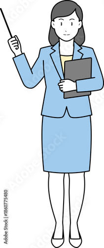 プレゼンする女性ビジネスマン