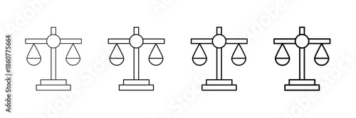Fairness Scale Icons Vector Set In Different Stroke Line Style
