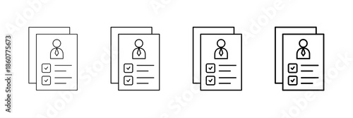 Accountability Icons Vector Set In Different Stroke Line Style