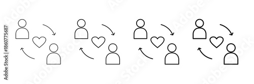 Empathy Icons Vector Set In Different Stroke Line Style