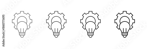 Innovation Icons Vector Set In Different Stroke Line Style