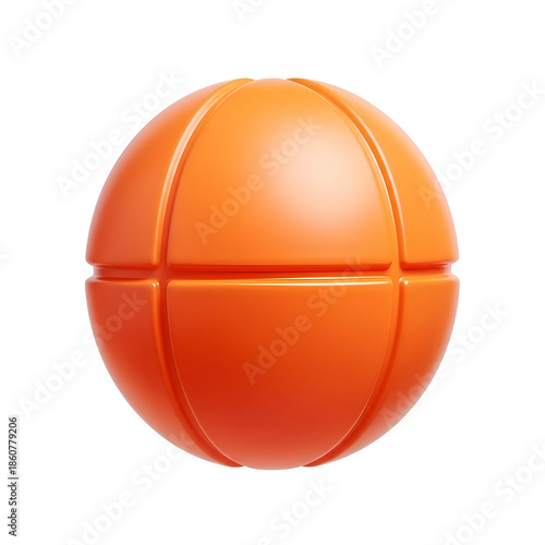 Orange Basketball Ball Isolated on White.