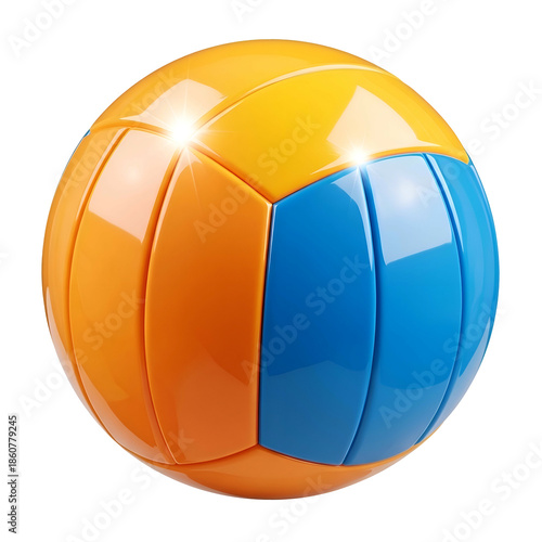 Colorful Volleyball with Panels and Texture.