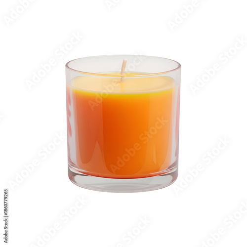 Orange Scented Candle in Glass Holder.