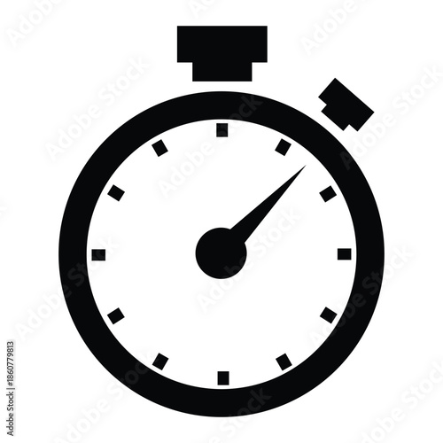 Black stopwatch icon with simple design