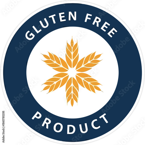 Gluten free product label icon. allergy friendly food badge, wheat free diet stamp