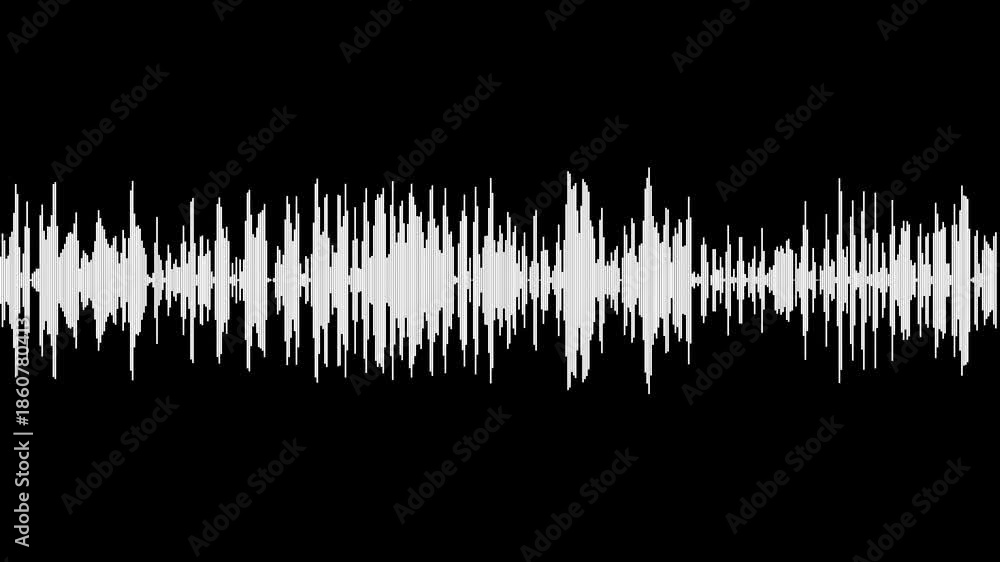Abstract audio sound visualiser wave spectrum animation on black ...