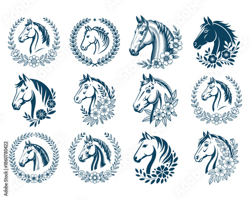 Floral Horse SVG