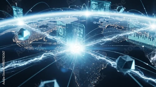 Global Network Connection and Digital Technology.