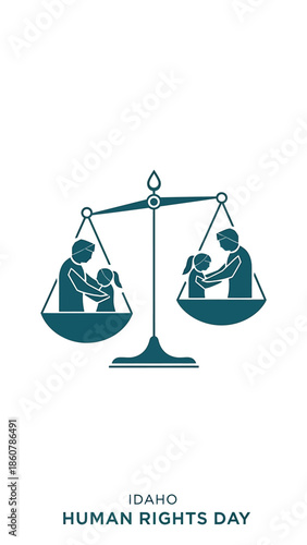 Balance of Justice and Family, Idaho, Illustration, Social Issues, Artistic Viewpoint