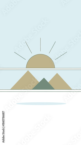 Minimalist Landscape Illustration in Calm Environment