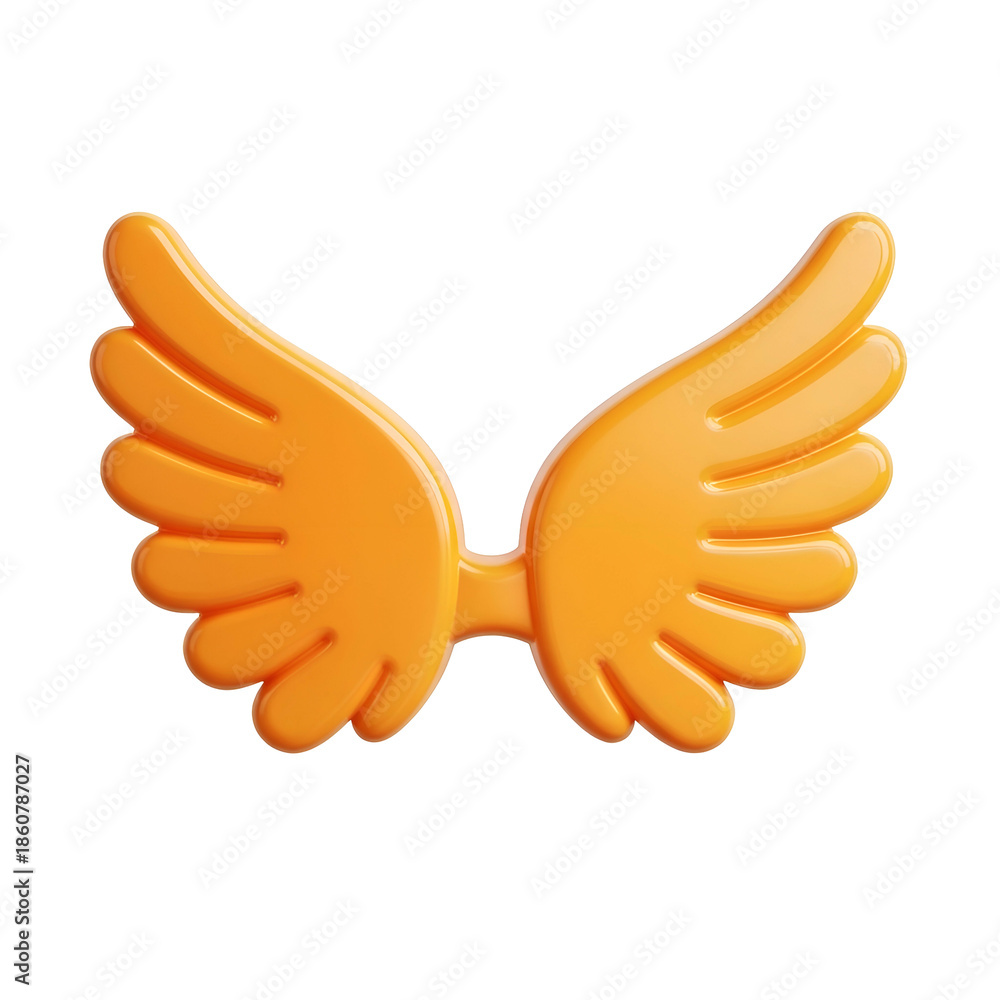 Fototapeta premium Orange Plastic Wings Toy for Kids.