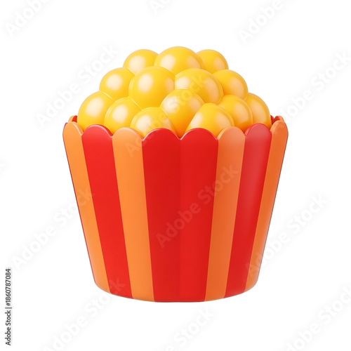 Yellow Cupcake with Red and Orange Wrapper.