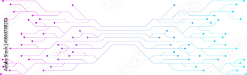 Abstract circuit future digital technology electronics banner blue