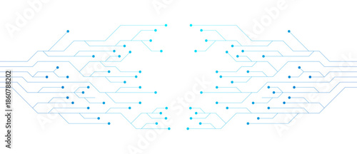 Abstract Technology Background With Blue Circuit Board Pattern. Circuit Board Texture With Communication Technology Concept