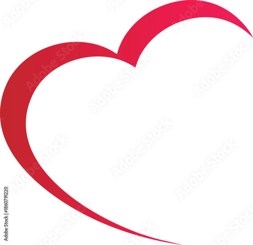 Red heart shape abstract graphic design element love symbol