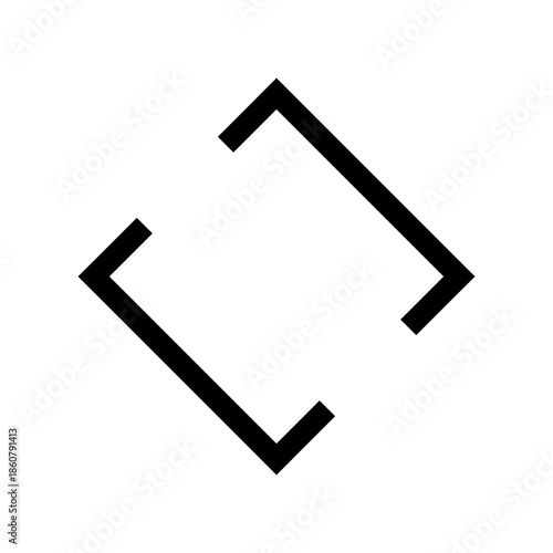 Rotate or expand icon symbolizing transformation, enlargement, resizing, rotation function, ideal for software UI, photo editing, design applications, and digital tools.