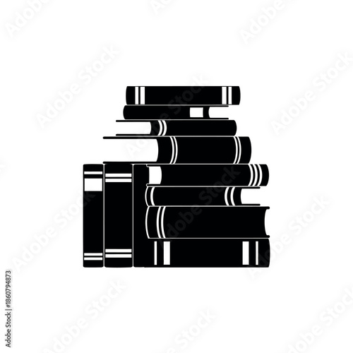 Stack of Books Silhouette.