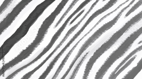 Close-up of a black and white striped pattern resembling a zebra's fur, with a watercolor texture and diagonal lines.