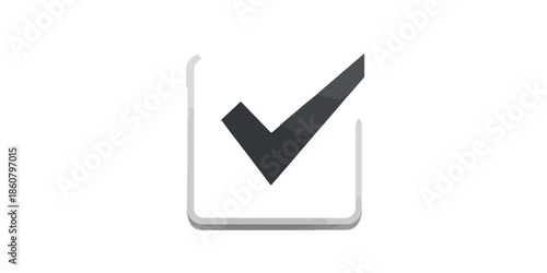 Icône graphique de coche noire dans une case à cocher grise, symbolisant la validation et la confirmation sur un fond transparent.