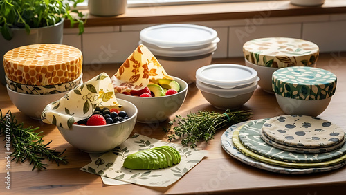 Reusable Beeswax Food Wraps and Silicone Covers Photography