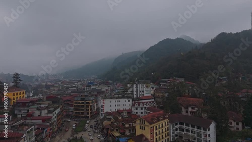 Foggy Morning Over Sa Pa Town, Northern Vietnam