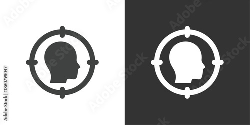 Individual Target icon. Solid glyph series icon