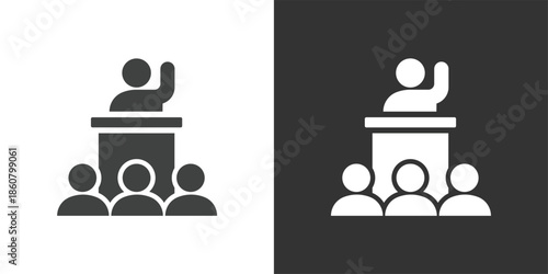 Public Speaking icon. Solid glyph series icon