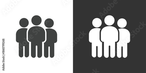 Group of People icon. Solid glyph series icon