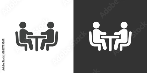 Face-to-Face Interview icon. Solid glyph series icon