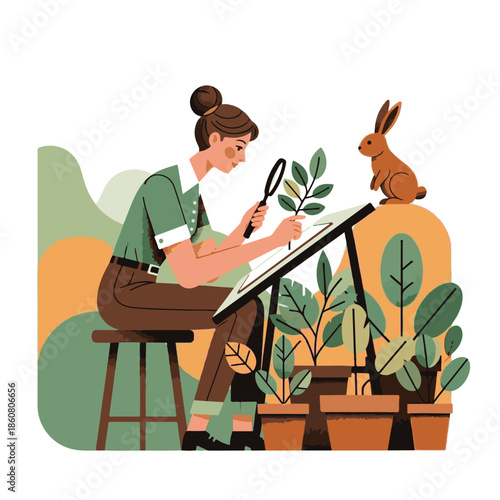 Children in the park and classroom use a laptop while sitting at a desk with a business person in an office illustration