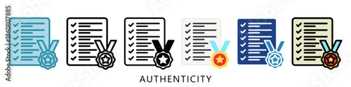 Authenticity Mini Illustration Icon. Use For Modern Concept, Print, Ui, Ux Kit, Web And App Development. Vector Related To Business Finance, Management And More