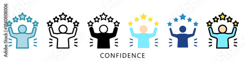 Confidence Mini Illustration Icon. Use For Modern Concept, Print, Ui, Ux Kit, Web And App Development. Vector Related To Business Finance, Management And More