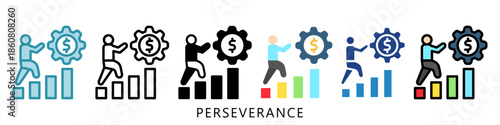 Perseverance Mini Illustration Icon. Use For Modern Concept, Print, Ui, Ux Kit, Web And App Development. Vector Related To Business Finance, Management And More