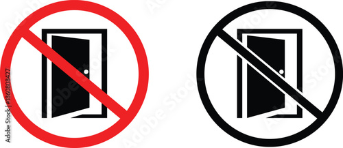 Entry and Exit Icons Vector EPS10 Doorway, Arrows, and Navigation Symbols.