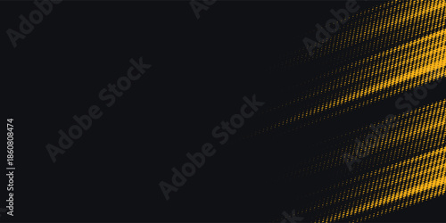 Halftone yellow dots pattern and black gradient grunge texture background. Dotted line comic sport style vector illustration.Vector ilustration