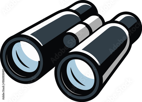 High-Resolution Vector Graphic Illustration of Binoculars for Outdoor Enthusiasts and Nature Lovers ...